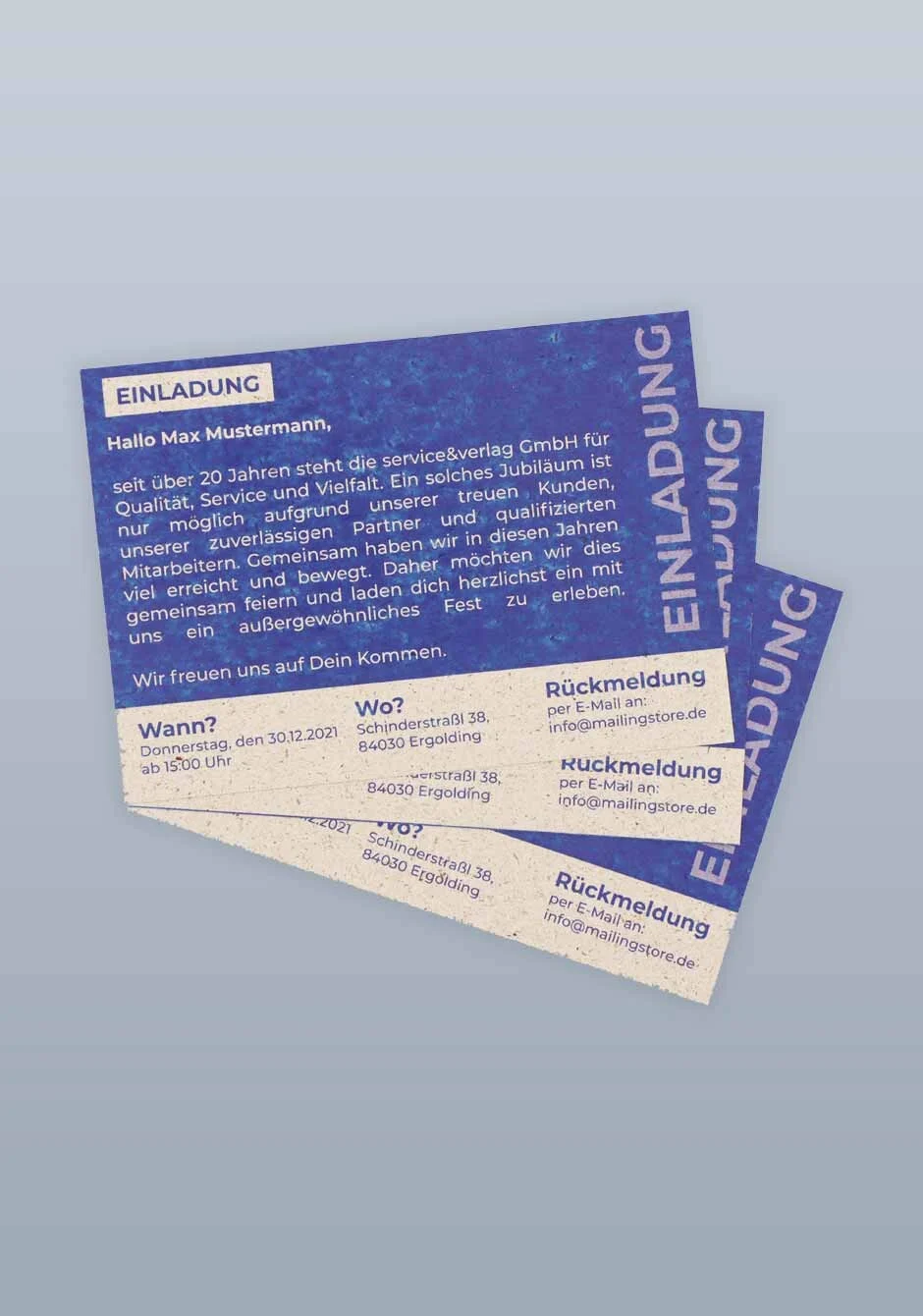 Druck und Versand von Einladungskarten als DIN C6 Mailing