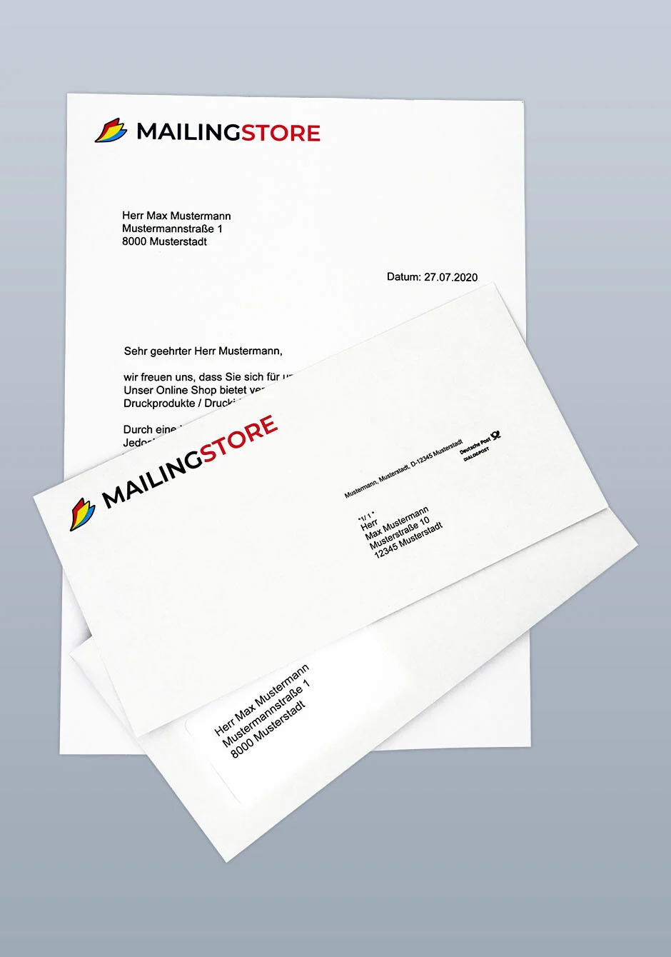 Kuvertierte Anschreiben | Mailings bei MAILINGSTORE online bestellen