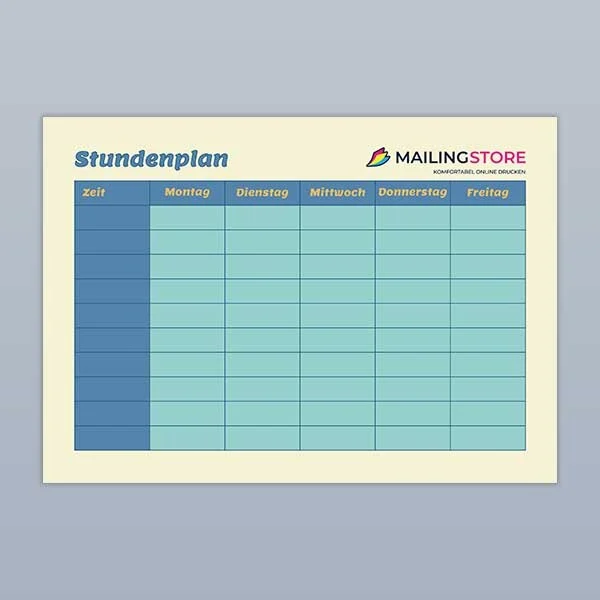 Stundenplan online drucken lassen