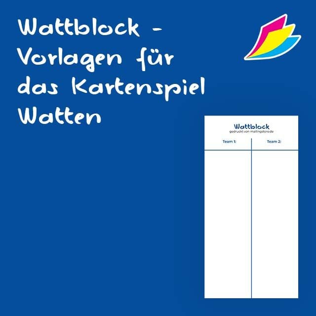Wattblock - Kostenlose Vorlagen für das Bayrische Kartenspiel Watten
